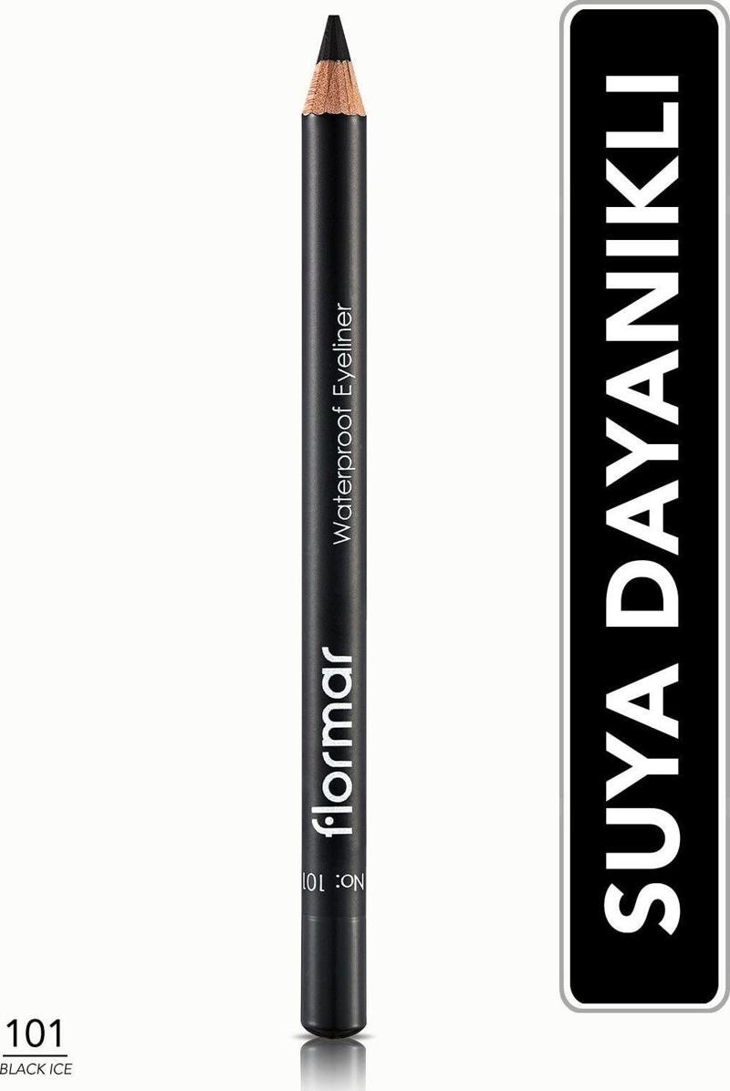 Mat Bitişli Suya Dayanıklı Göz Kalemi (Siyah) - Waterproof Eyeliner - 101 Black Ice - 8690604109012