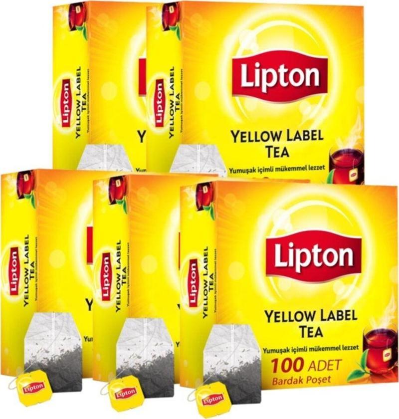 Yellow Label Bardak Poşet Çay 100'Lü 5 Paket 500 Adet