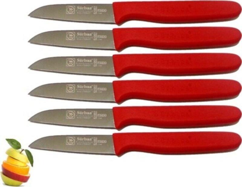 Sürmene Sürbısa 061007 Meyve Bıçağı 6 Lı Set Kırmızı