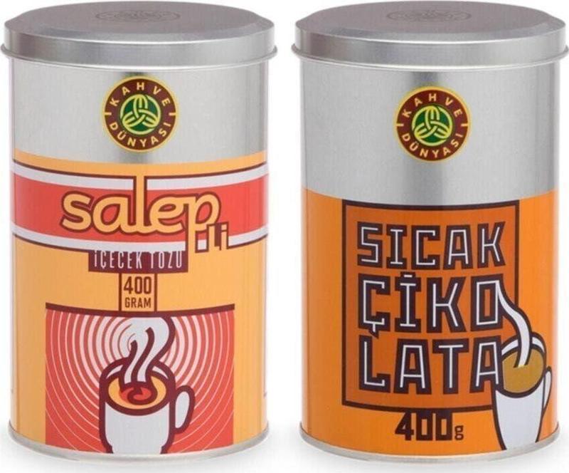 Salep Ve Sıcak Çikolata 400 Gr*2 Deneme Paketi 2 Li-Teneke Kutu