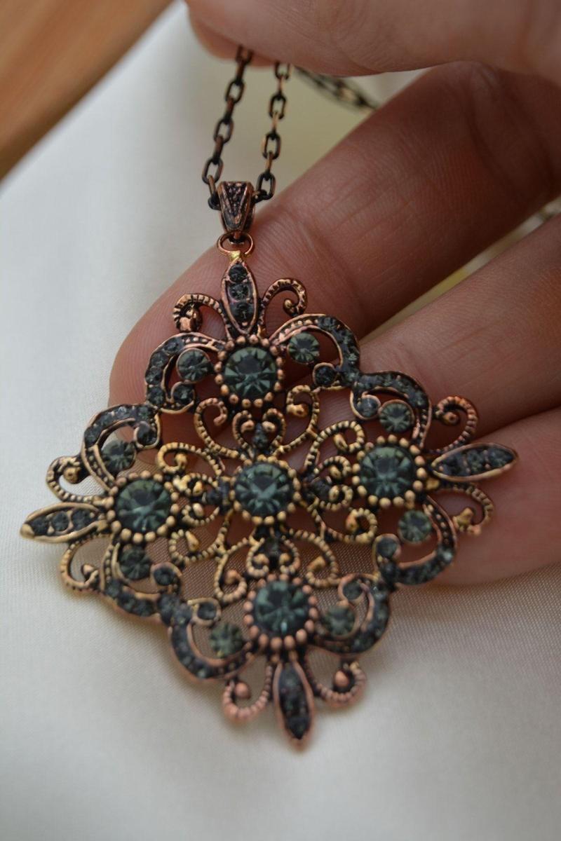 Kolye Antrasit Bronz Madalyon Antrasit Bronz