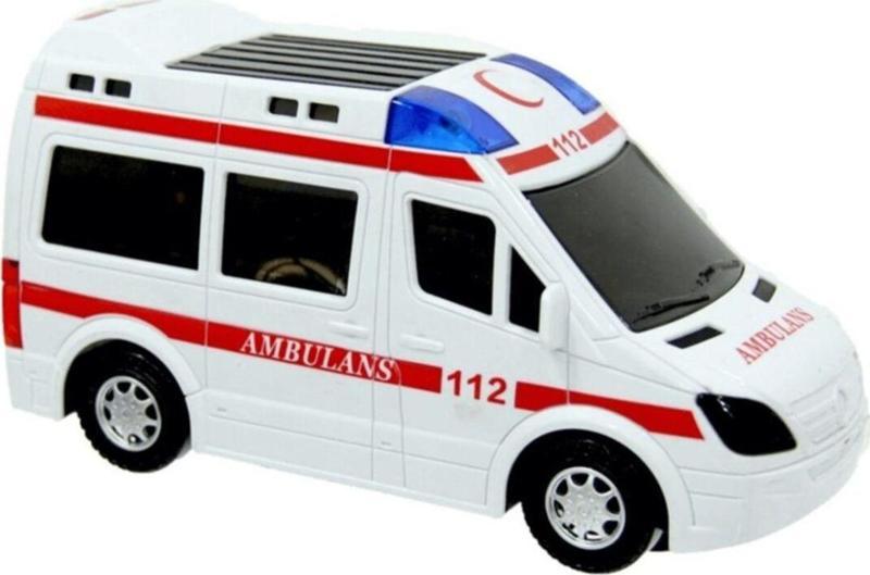 Oyuncak Işıklı Sesli Pilli Ambulans Eğitici Oyuncak