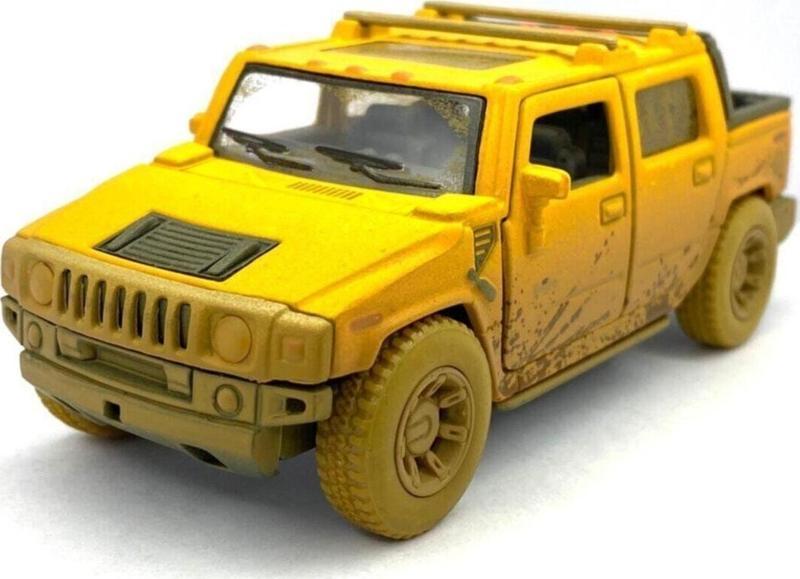 2005 Hummer H2 Sut (Çamur Desenli) - Çek Bırak 5İnch. Lisanslı Model Araba Oyuncak Araba 1:40