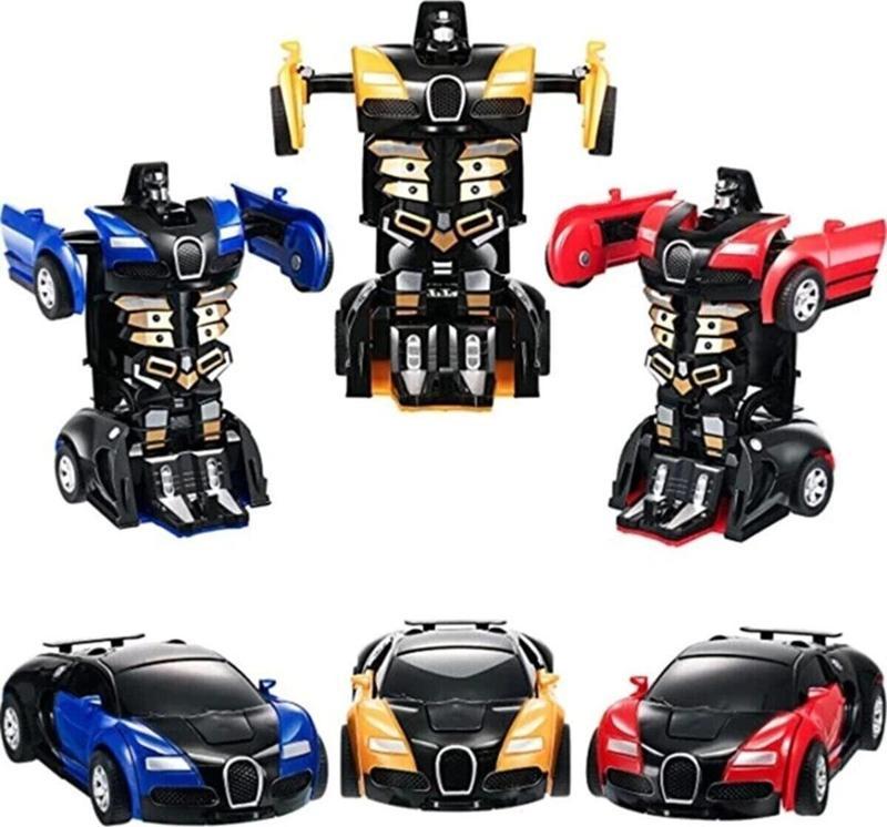 Transformers Robot Çek Bırak Araba - Kendinden Robota Dönüşebilen Araba Bugatti