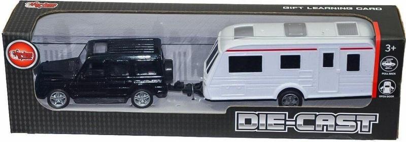 Xfd1001 Kutulu Karavan Çeken Die - Cast Çek Bırak Jeep