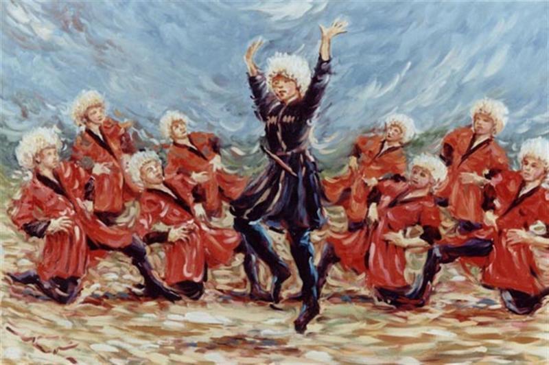 Pastelya Sayılarla Boyama Seti Rulo Çerçevesiz Kafkas Dansı