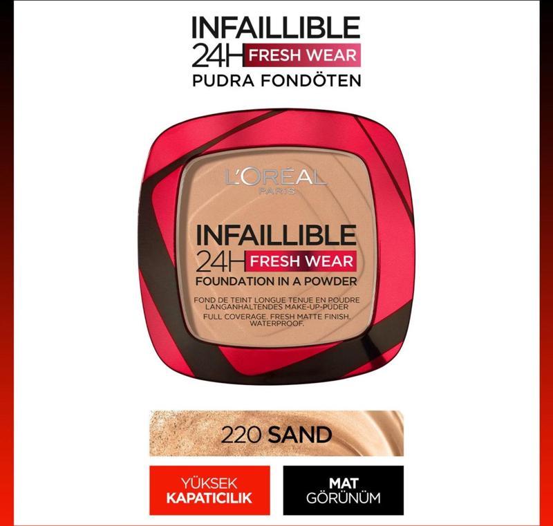Infaillible 24H Fresh Wear Pudra Fondöten 220 Sand