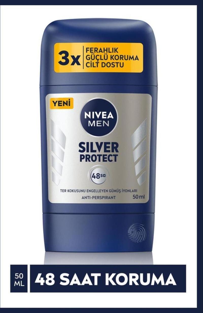 Men Erkek Stick Deodorant Silver Protect 50 Ml, Ter Ve Ter Kokusna Karşı 48 Saat Anti-perspira