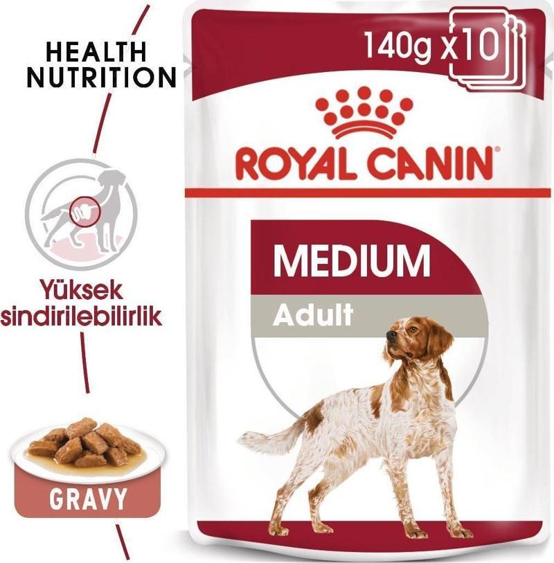 Medium Adult Köpek Yaş Maması 10 x 140 gr