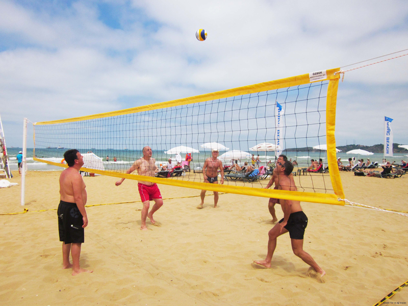 Kr 135 Beach Voleybol Filesi (Saks Mavi/Kırmızı/Turuncu)