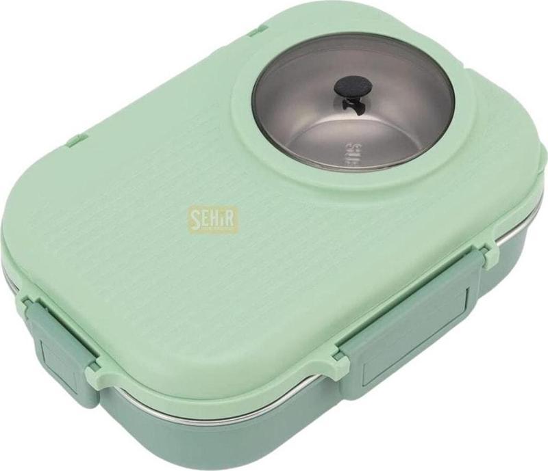 Bento 1100ml Lunchbox Yeni Koleksiyon Tek Katlı Çelik Sefer Tası Kaseli Yemek Kutusu