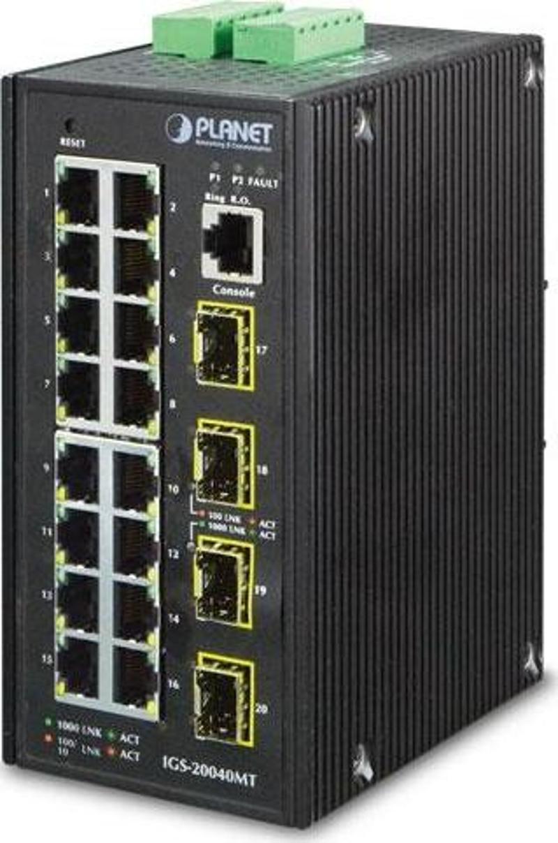 Endüstriyel Tip L2+ Yönetilebilir Switch (Industrial L2+ Managed Switch)&lt;br&gt;16-Port 10/100/100