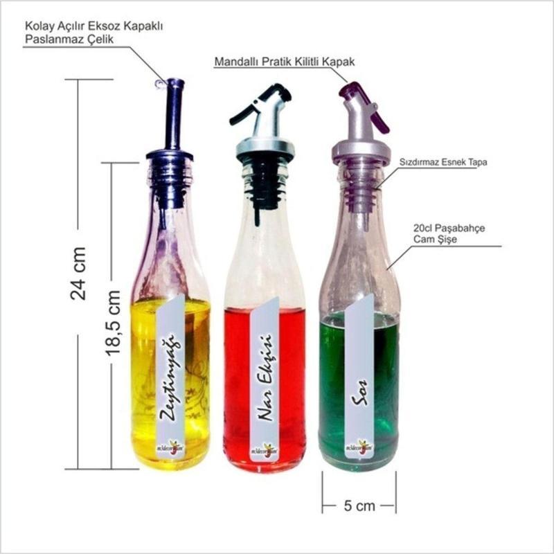 Üçlü Set Paşabahçe Şişecam Paslanmaz Çelik Kilitli Zeytinyağlık Sosluk Sirkelik