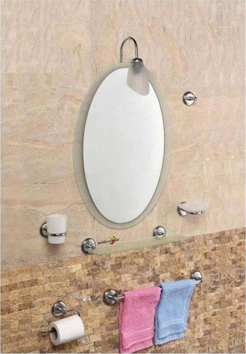 Çift Camlı 8 Parça 63X43Cm Dev Büyük Otel Banyo Cafe Wc Tuvalet Lavabo Üstü Üzeri Boy Aynası Seti