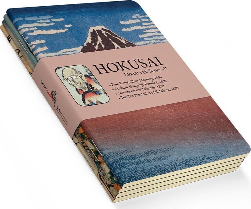 Hokusai 4'lü Defter Seti 2 - Mount Fuji Series Iı - Çizgisiz - 64 Sayfa - 14x21cm