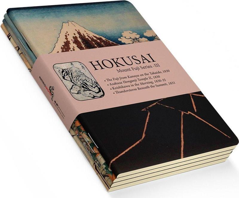 Hokusai 4'lü Defter Seti 3 Mount Fuji Series Iıı Çizgisiz 64 Sayfa 14x21cm