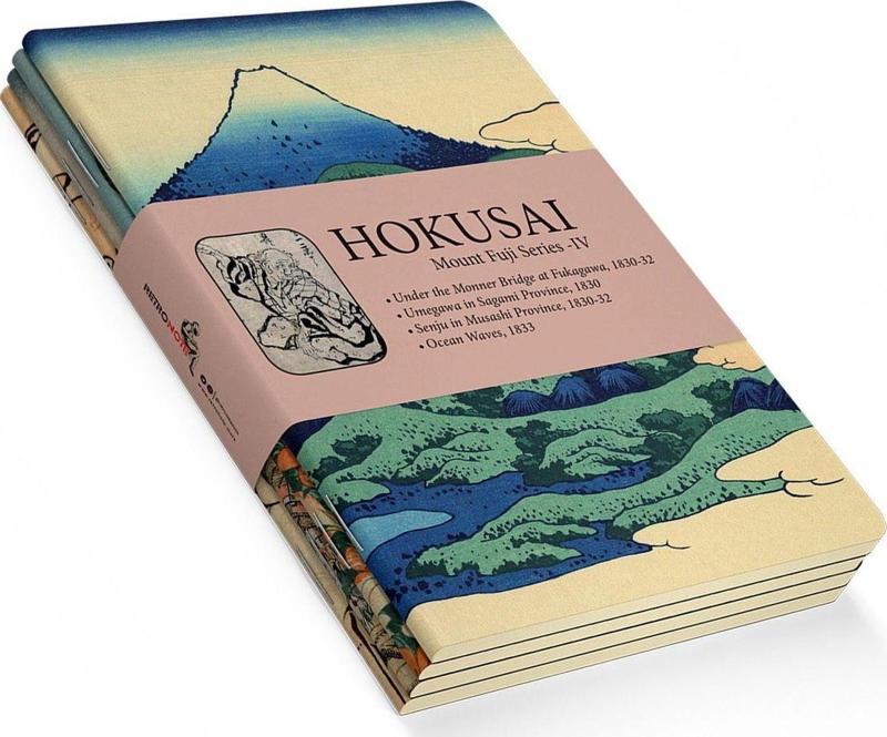 Hokusai 4'lü Defter Seti 4 - Mount Fuji Series Iv - Çizgisiz - 48 Sayfa - 10,5x14cm