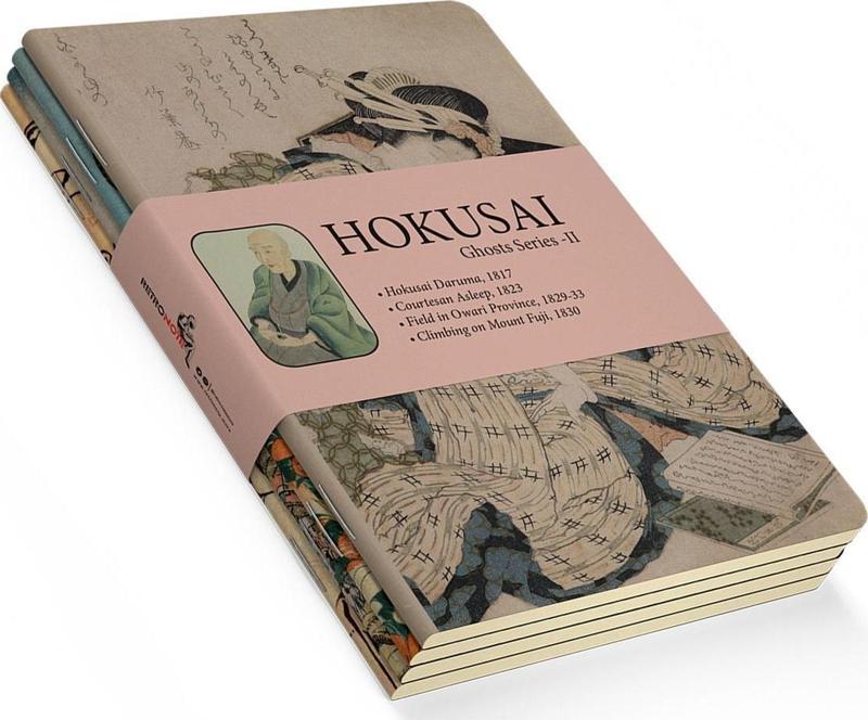 Hokusai 4'lü Defter Seti 6 - Ghosts Series Iı - Çizgisiz - 48 Sayfa - 10,5x14cm