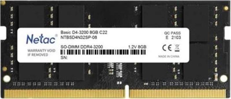 8 Gb 3200 Mhz Ddr4 CL16 NTBSD4P32SP/08 Ram