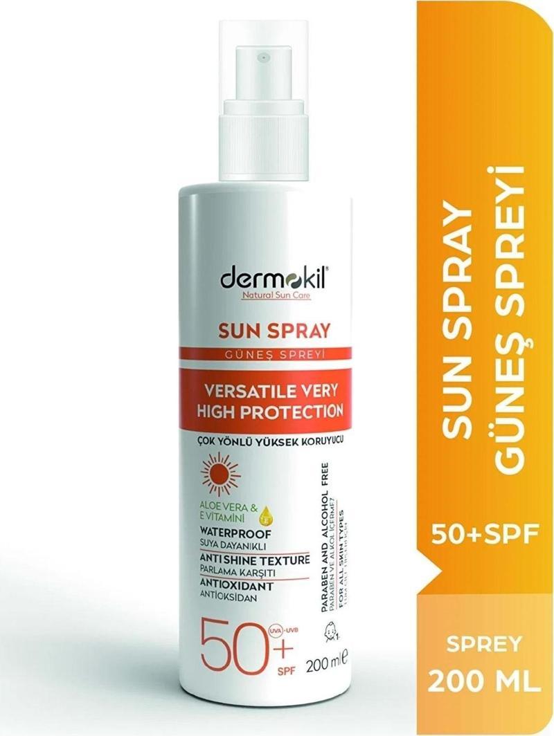 Sun Sprey-Çok Yönlü Yüksek Koruyucu Güneş Spreyi 50 Spf 200 Ml