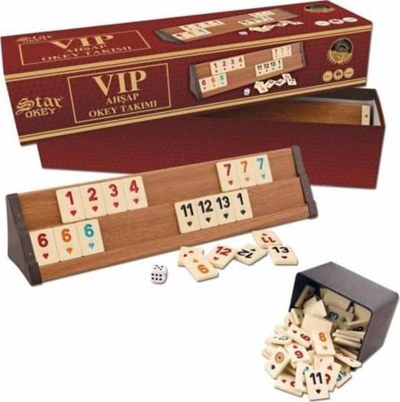 Ahşap Okey Takımı Star Vip Ahşap Okey Takımı Koyu Renk