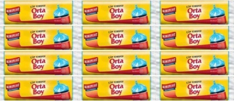 Güçlü Çöp Torbası Orta Boy 15 Adet 12'li Set