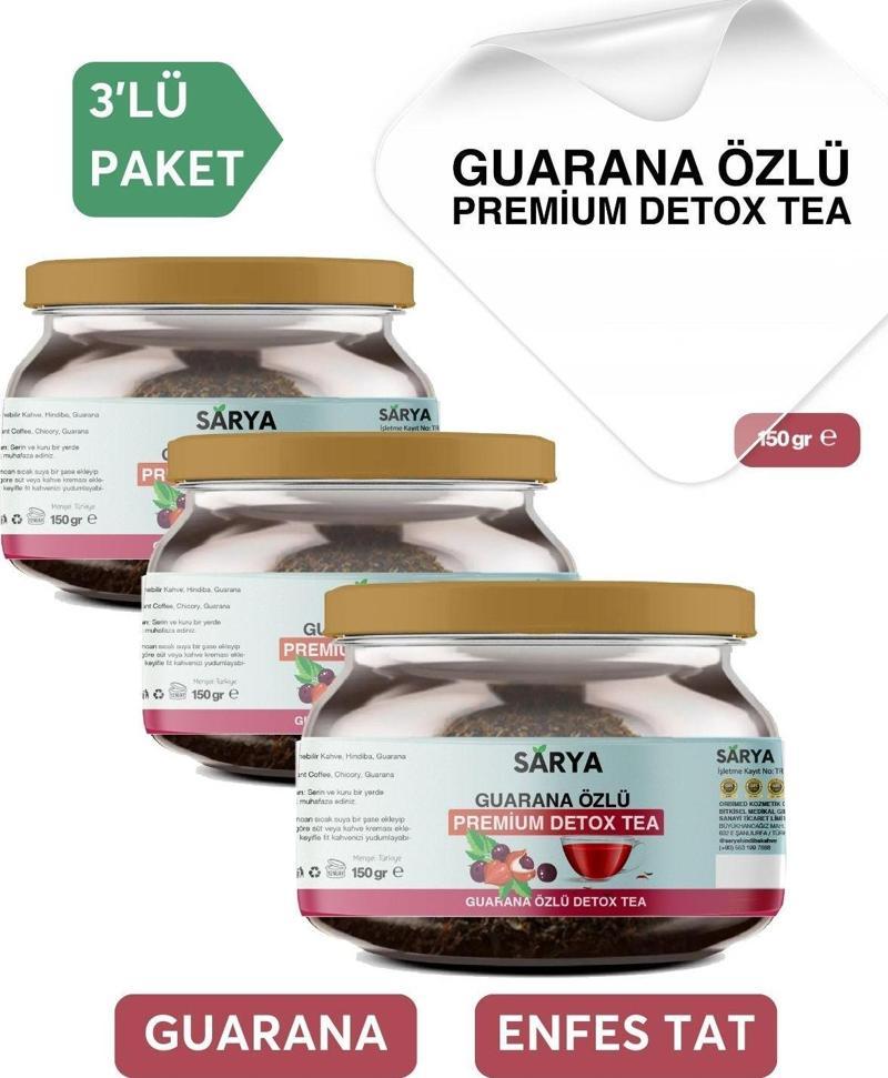 3 Adet Guarana Özlü Premium Detox Tea 3X 150 Gr Guarana Özlü Çay