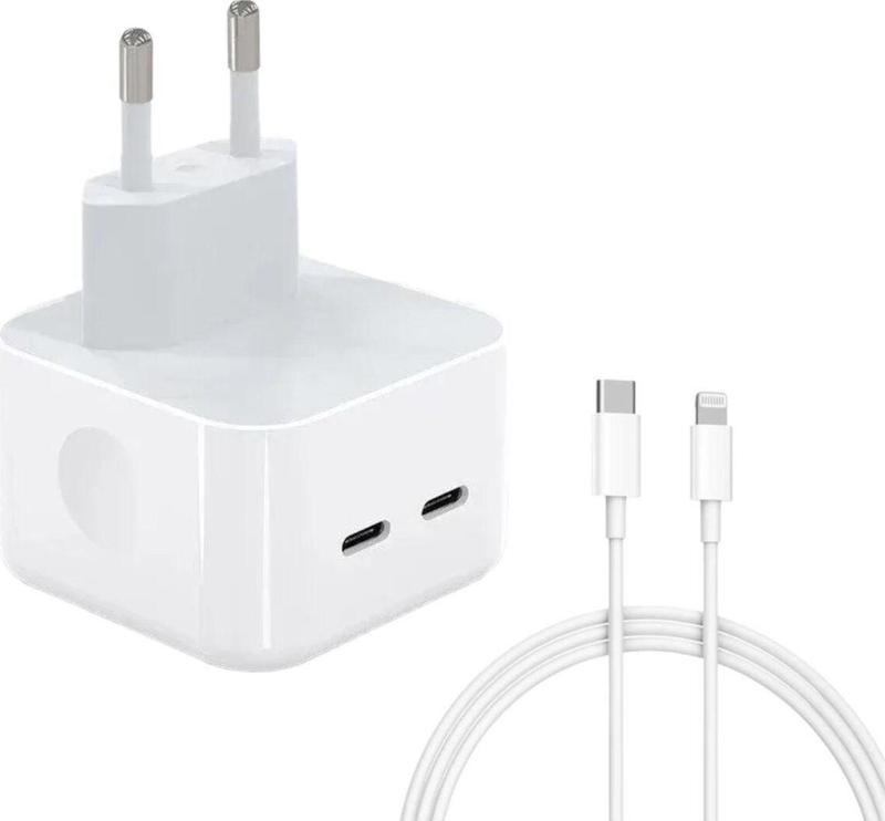 İphone Uyumlu 50W Usb-C+C Lightning Power Hızlı Şarj Cihazı