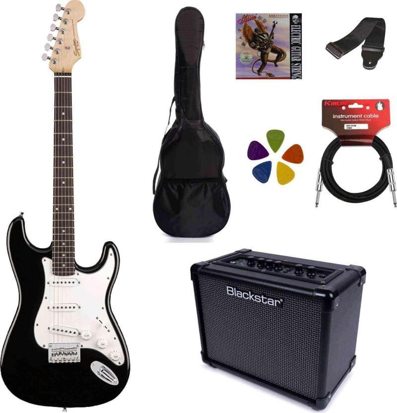 MM Strat BK + Blackstar ID:CORE 10 Elektro Gitar Paket