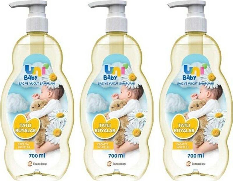 Papatya Özlü Bebek Saç ve Vücut Şampuanı 3 x 700 ML