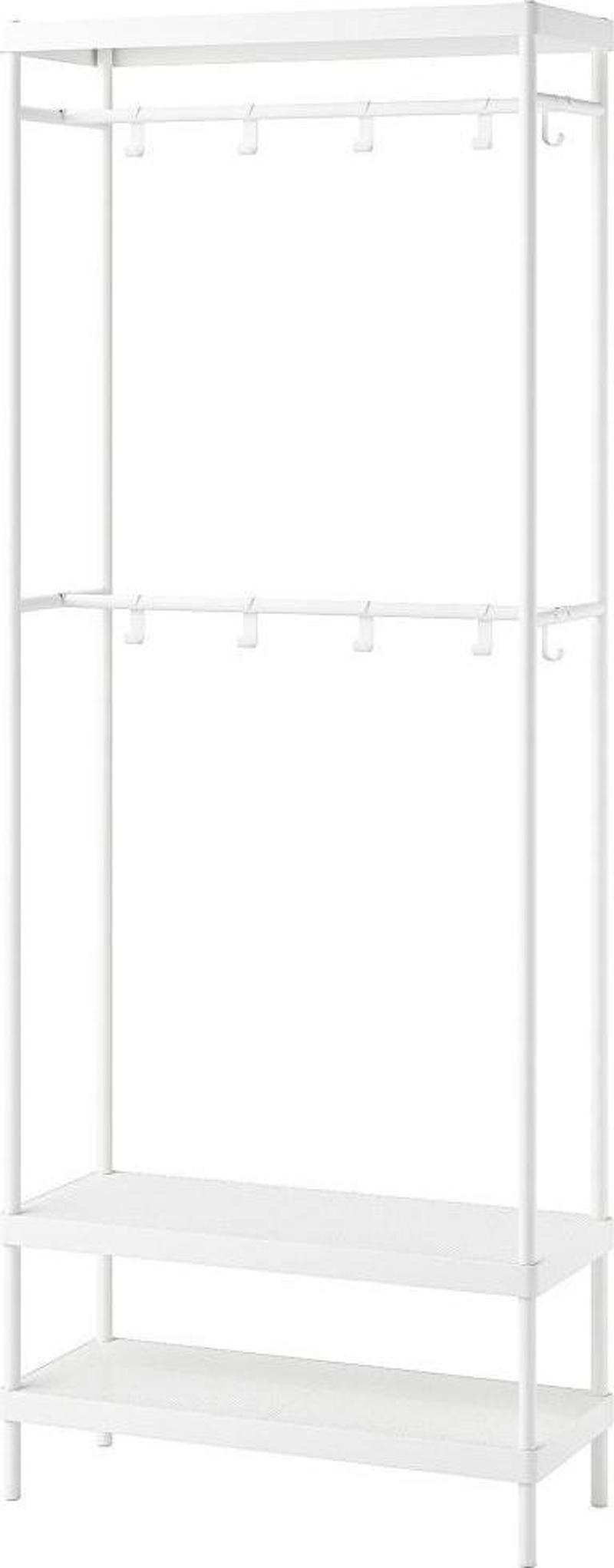Mackapar Metal Portmanto - Askılık - Beyaz - 78x32x200 cm