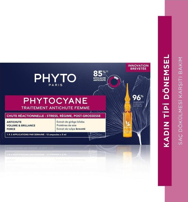 Phytocyane Kadın Tipi Dönemsel Saç Dökülmesine Karşı Bakım Serumu 12X5 Ml