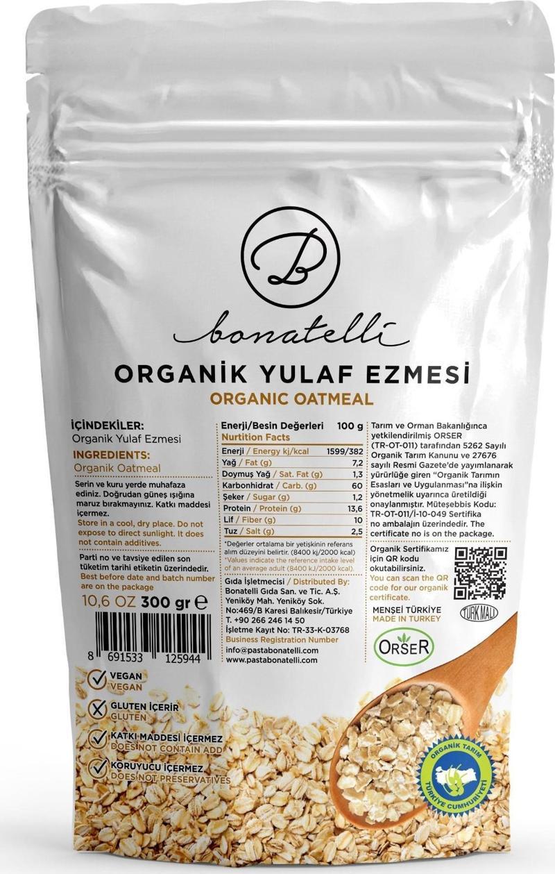 Organik Yulaf Ezmesi 300  gr