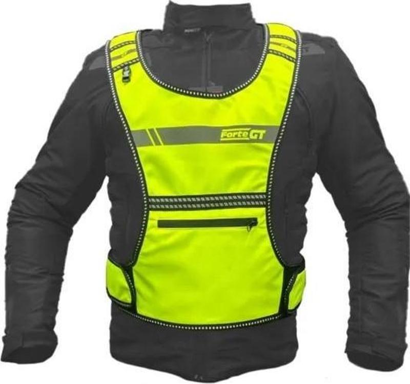 Xbyc 1179 Motosiklet Reflektif Yelek Yanları Ayarlanabilir Cırtlı 2XL-6XL Beden