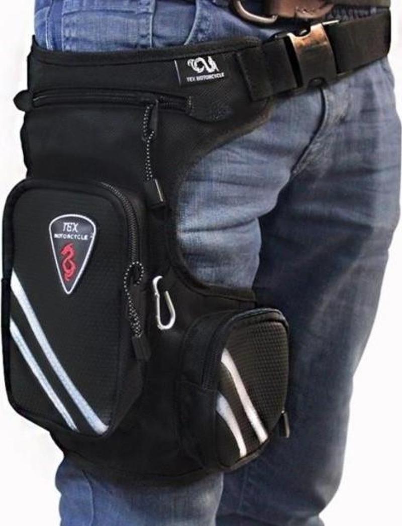 TEX 43 MAXİ ÇİFT BÖLMELİ Motosiklet Bacak Çantası Bel Çantası