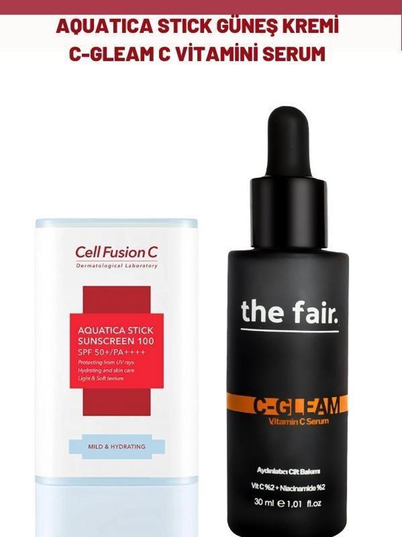 Aquatica Stick Güneş Kremi ve the fair. C Gleam C Vitamini Serum