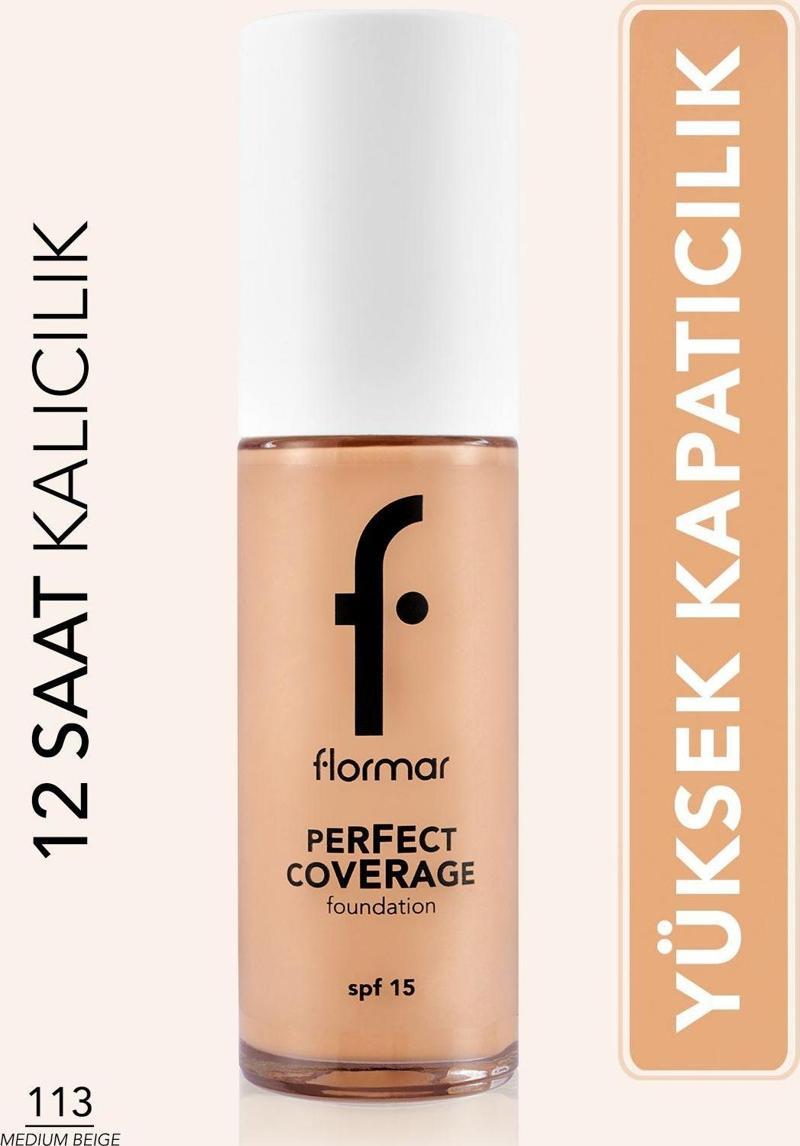 Perfect Coverage Yoğun Kapatıcı Su Bazlı Fondöten (Sıcak Alt Ton) -113 Medium Beige -8682536058308