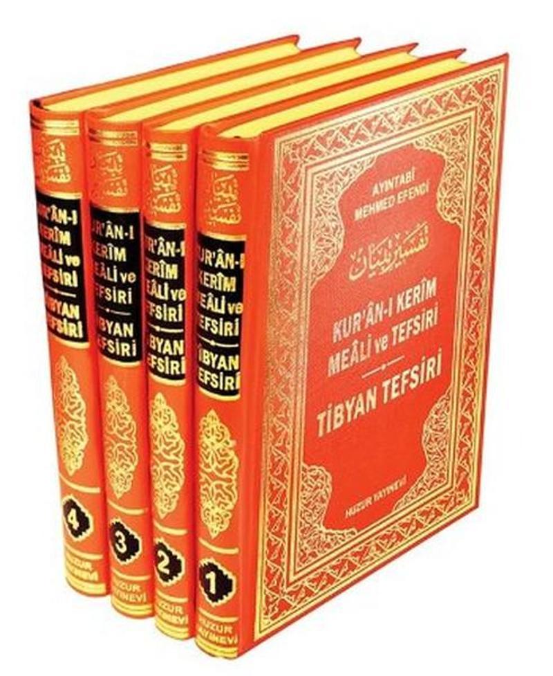 Huzur Yayınevi Tibyan Tefsiri - Kuran-ı Kerim Meali ve Tefsiri - 4 Kitap Takım - Ayntabi Mehmed Efendi