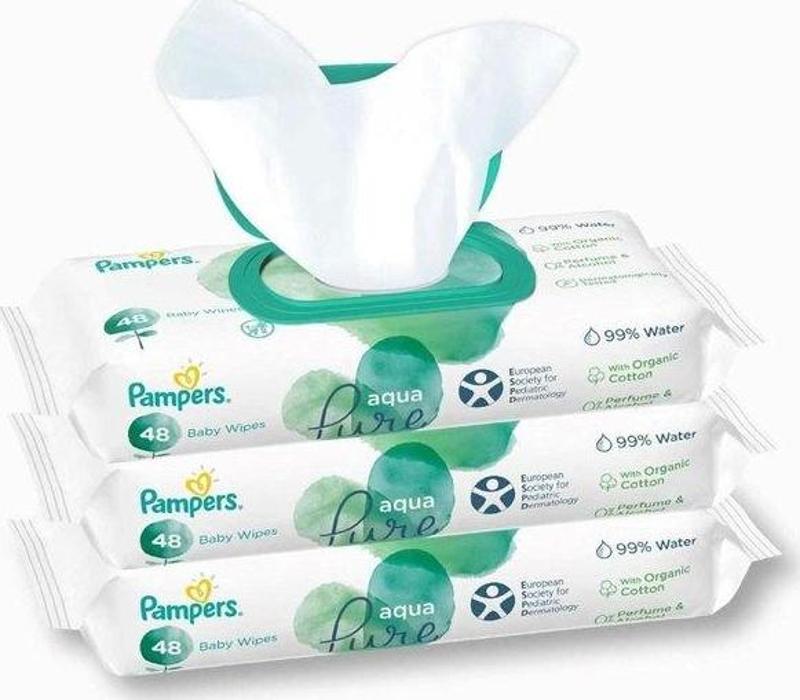 Pampers Harmonie Aqua Pure Islak Havlu Mendil 3lü 144 Yaprak