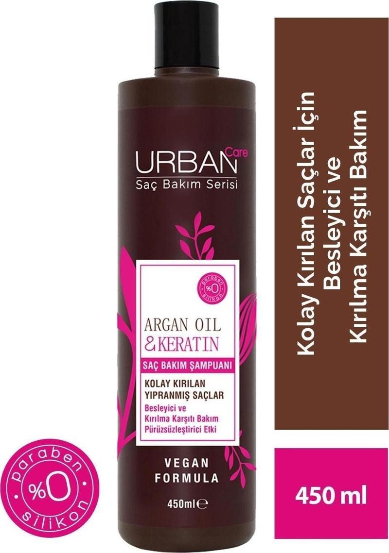 Argan Yağı Kolay Kırılan Yıpranmış Saçlara Özel Saç Bakım Şampuanı-Vegan-450 Ml