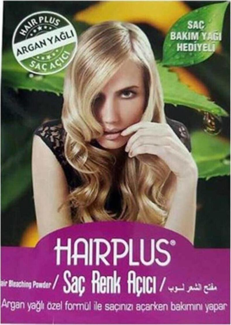 Hair Plus Saç Açıcı Set Argan ( 30 G Mavi Toz + 60Ml Oksidan%40+ Bakım Yağ+Eldiven)