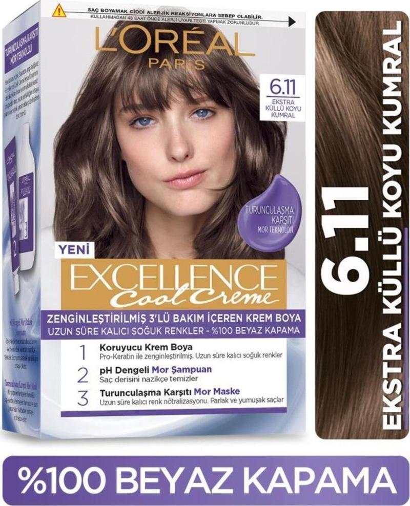 Excellence Cool Creme Saç Boyası – 6.11 Ekstra Küllü Koyu Kumral