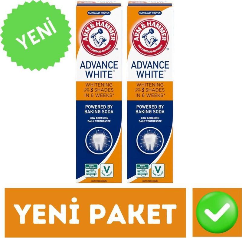 Arm&Hammer 3 Tona Kadar Beyazlatıcı Diş Macunu - Advance White 75 Ml Yeni Ambalaj 2 Adet