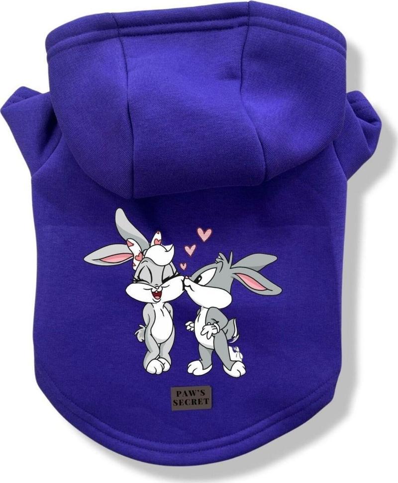 Köpek Kıyafeti Köpek Sweatshirt Hoodie Köpek Ürünleri Kedi Kıyafeti - Aşık Bugs Bunny L