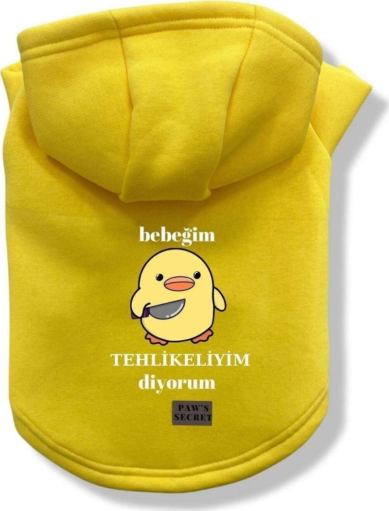 Köpek Kıyafeti Köpek Sweatshirt Hoodie Köpek Ürünleri Kedi Kıyafeti - Bebeğim Tehlikeliyim M