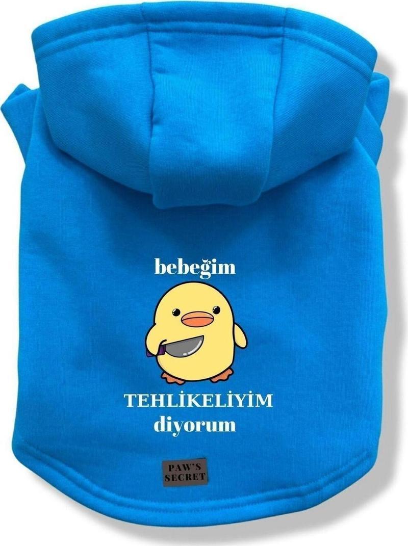 Köpek Kıyafeti Köpek Sweatshirt Hoodie Köpek Ürünleri Kedi Kıyafeti - Bebeğim Tehlikeliyim M