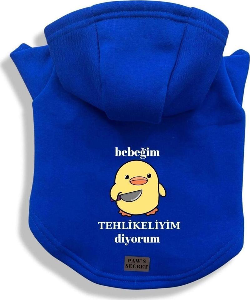 Köpek Kıyafeti Köpek Sweatshirt Hoodie Köpek Ürünleri Kedi Kıyafeti - Bebeğim Tehlikeliyim S