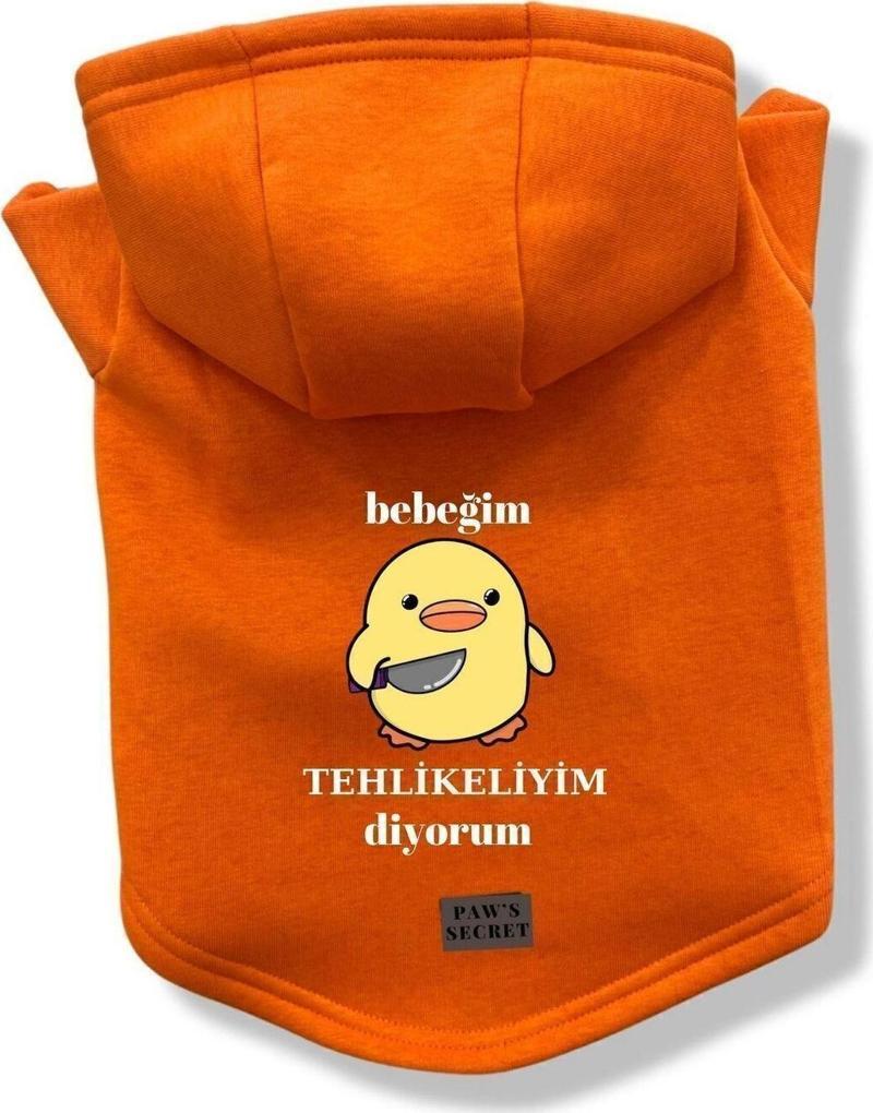 Köpek Kıyafeti Köpek Sweatshirt Hoodie Köpek Ürünleri Kedi Kıyafeti - Bebeğim Tehlikeliyim S