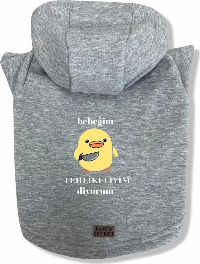 Köpek Kıyafeti Köpek Sweatshirt Hoodie Köpek Ürünleri Kedi Kıyafeti - Bebeğim Tehlikeliyim S