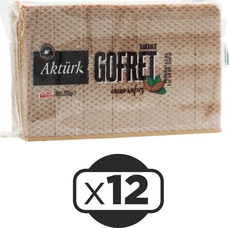 Gofret Kakaolu 200 gr 12 li